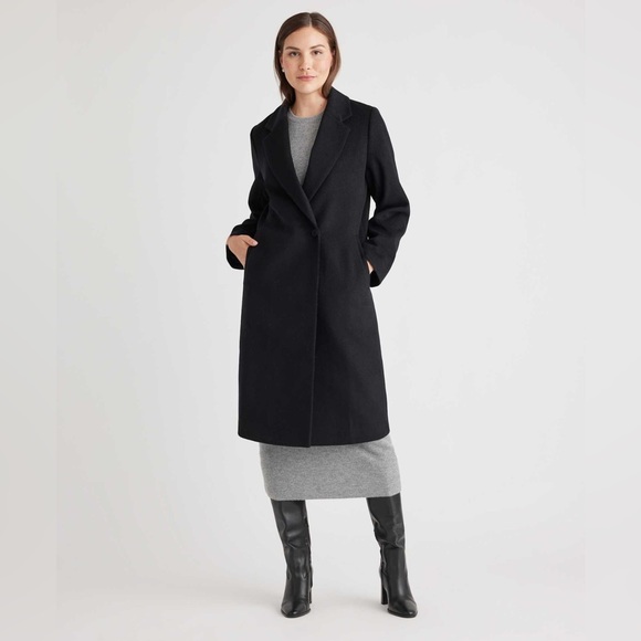 Quince Jackets & Blazers - Quince Italian Wool Classic Single-Breasted Coat-Size Medium